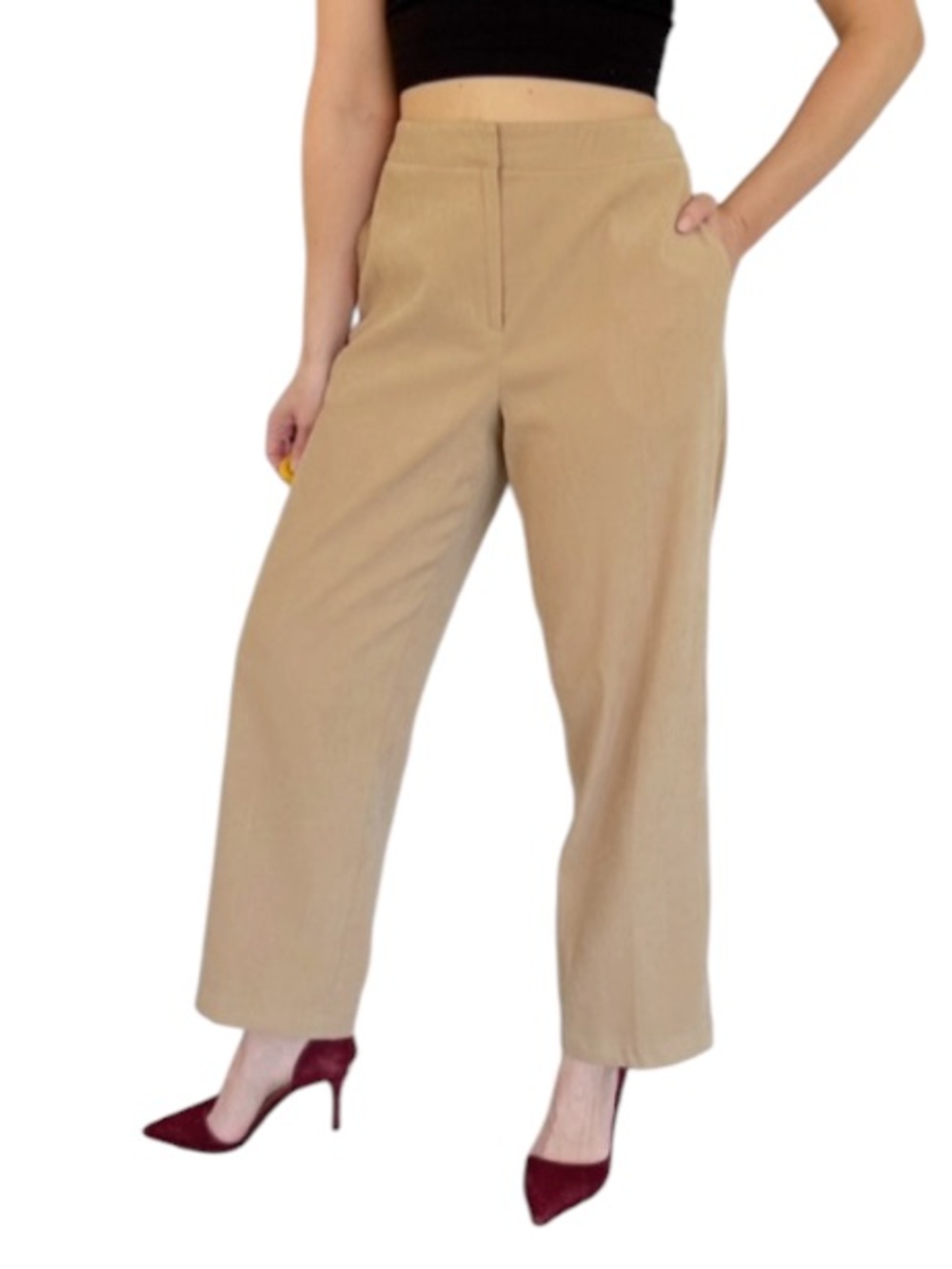 Vintage Talbots Petite Stretch tan khaki straight leg dress pants size 10
